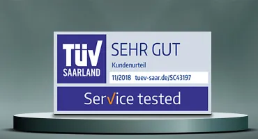 Service-Qualität vom TÜV Saarland 'sehr gut' getestet